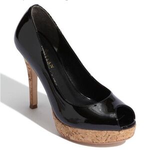 Cole Haan Mariela Air Open Toe Pump, Black Patent